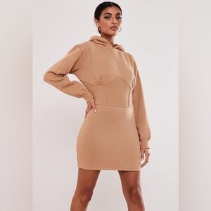 Misguided Long Sleeve Corset Sweater Jumper Mini Dress